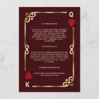 Gold Deep Burgundy Casino Vegas Wedding Details