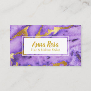 *~* Gold Deep Purple Marble Chic Popular Business Card
