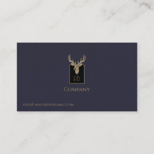 Gold Deer Head Business Card
