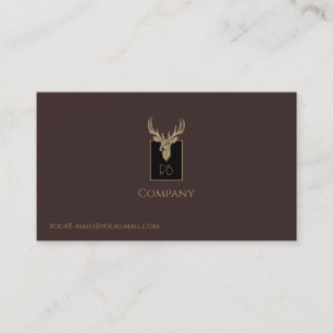 Gold Deer Head Business Card