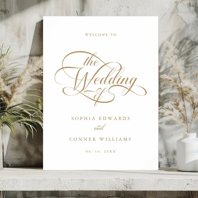 Gold Delicate Elegant Wedding Welcome Sign (Creator Uploaded)