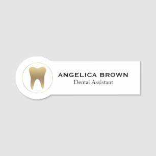 Gold Dental Assistant Name Tag
