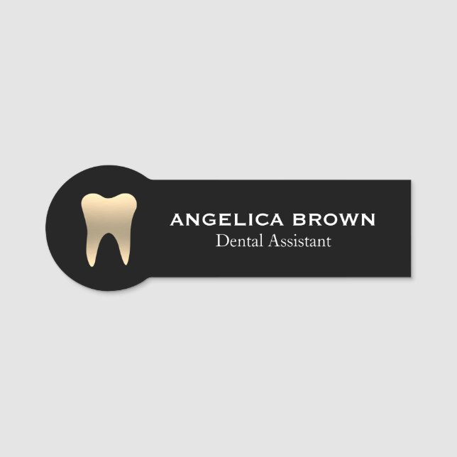 Gold Dental Assistant Name Tag (Front)