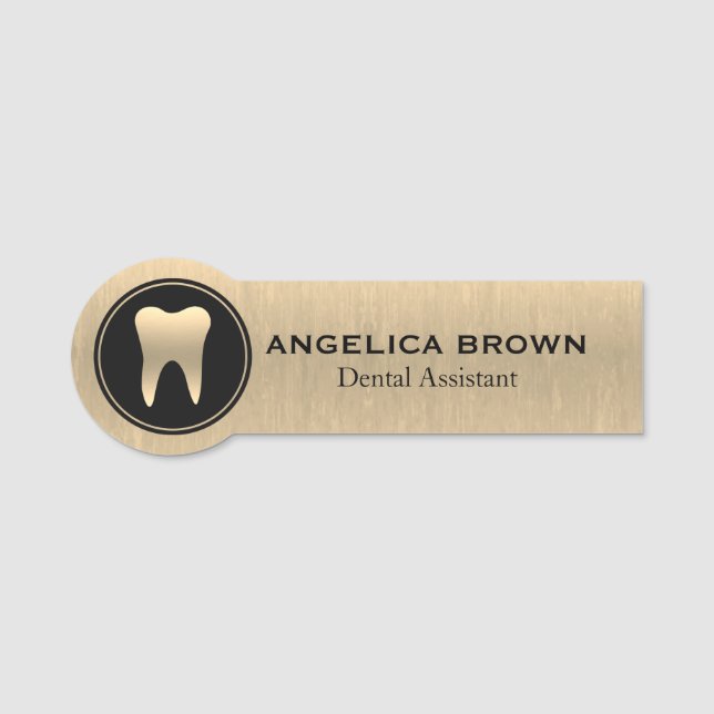 Gold Dental Assistant Name Tag (Front)