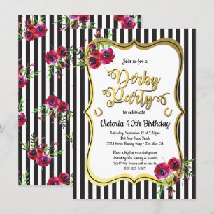 Gold Derby Themed Birthday Invitations