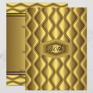 Gold  design 50th Birthday  Anniversary Party Invitation