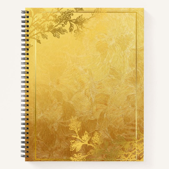 Gold Design: Blank Lined Customisable Notebook (Front)