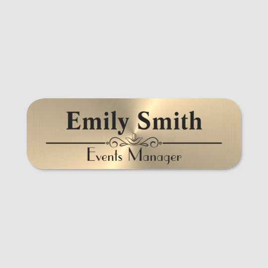 Gold Design Custom Magnetic Name Badge Zazzle Co Uk