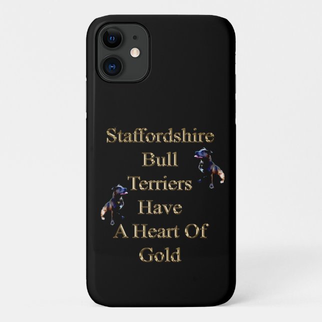 Gold Design Staffordshire Bull Terrier, Case-Mate iPhone Case (Back)
