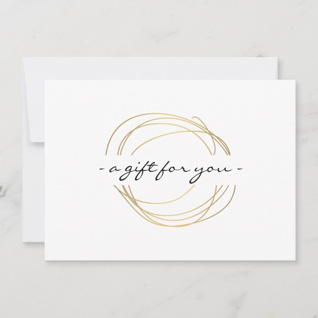 Gold Designer Scribble Gift Certificate (Front)