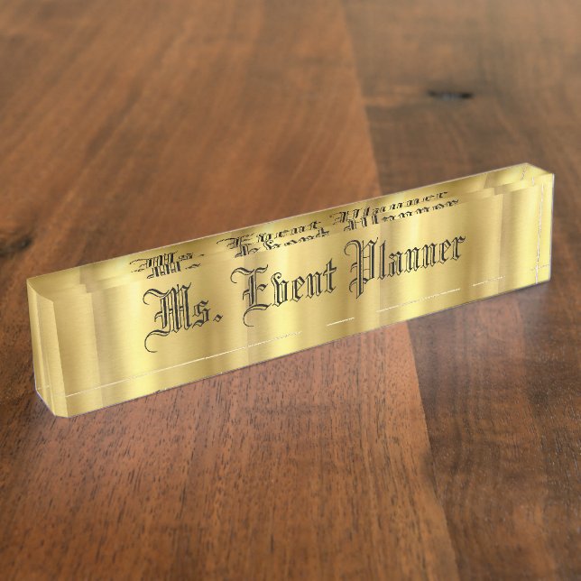 Gold Desk Nameplate (Side)