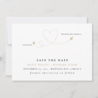 Gold Destination Wedding Save the Date