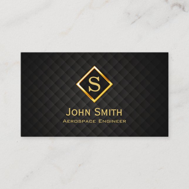 Gold Diamond Aerospace Engineer Business Card (Front)