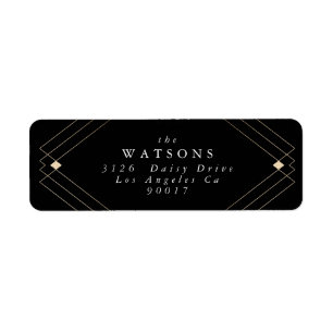 Gold Diamond Black Geometric Deco Gatsby Wedding