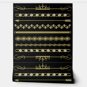 Gold Diamond Gemstone Ornaments Custom Colour Blac Wallpaper