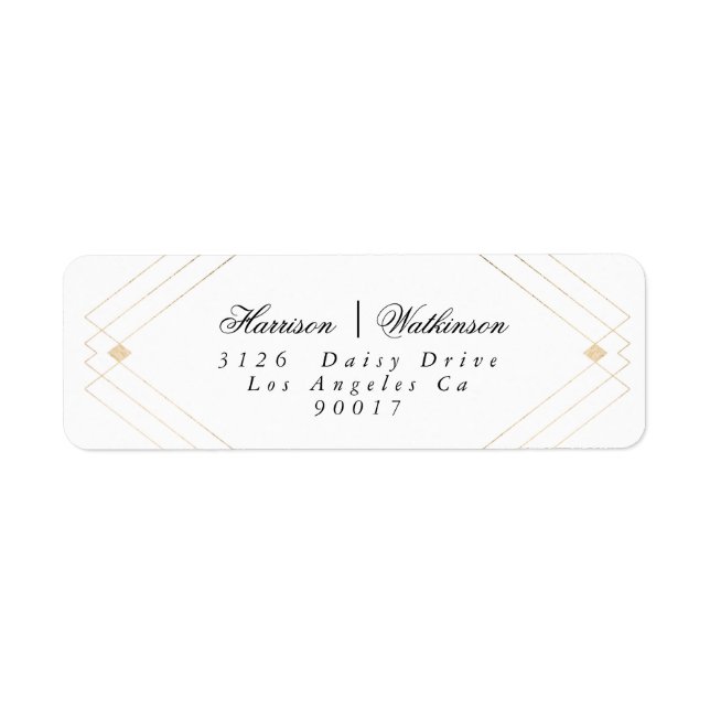 Gold Diamond Geometric Art Deco Gatsby Wedding (Front)