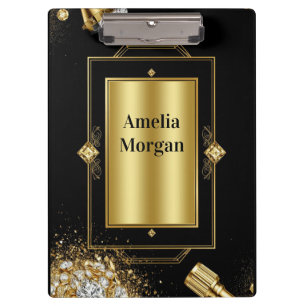 💎 Gold Diamond Jewellery Tools Notebook For Desig Clipboard