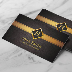 Gold Diamond Label Plastic Surgeon Business Card