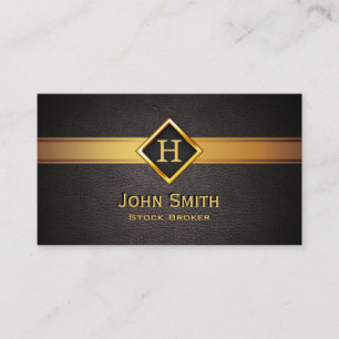 Gold Diamond Label Stock Broker Business Card