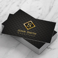 Gold Diamond Monogram Chauffeur Business Card