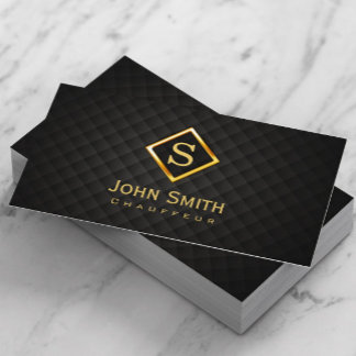 Gold Diamond Monogram Chauffeur Business Card