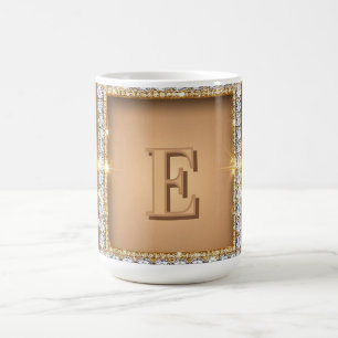 ✨ Gold Diamond Monogram Custom Name Design ✨ Coffee Mug