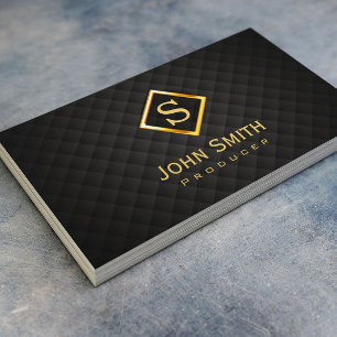 Gold Diamond Monogram Producer Business Card