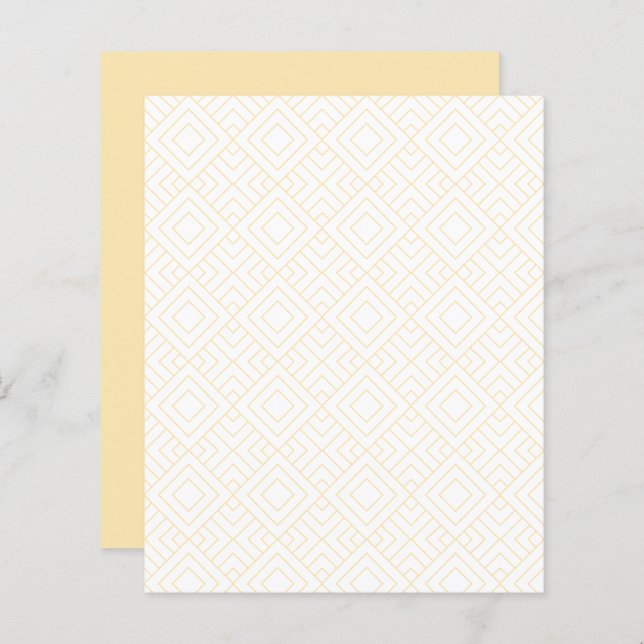 Gold Diamond Pattern on White Scrapbook Paper (Front/Back)