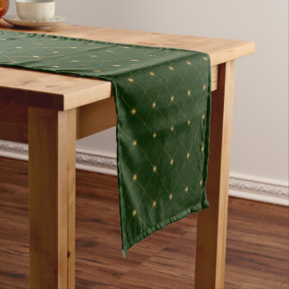 Gold Diamond Pattern Short Table Runner