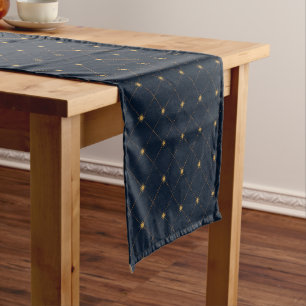 Gold Diamond Pattern Short Table Runner
