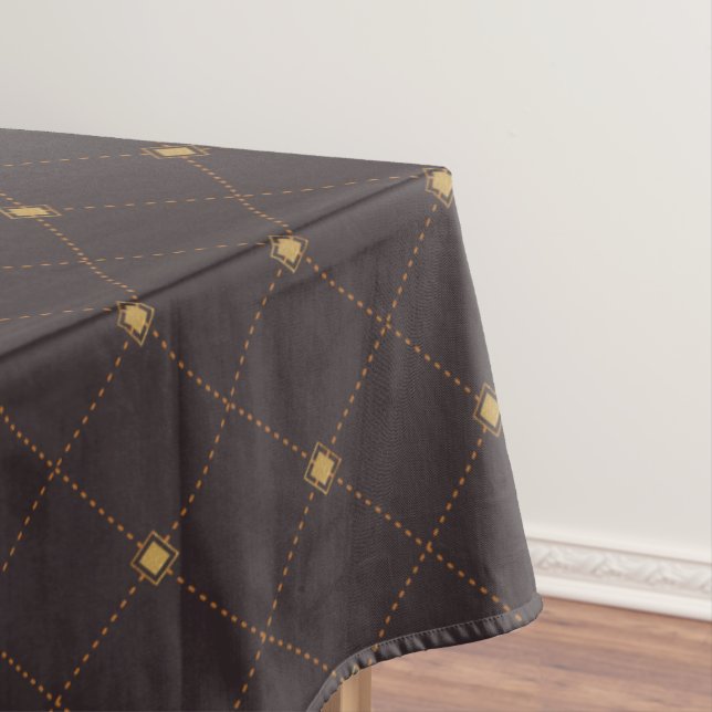 Gold Diamond Pattern Tablecloth (In Situ)