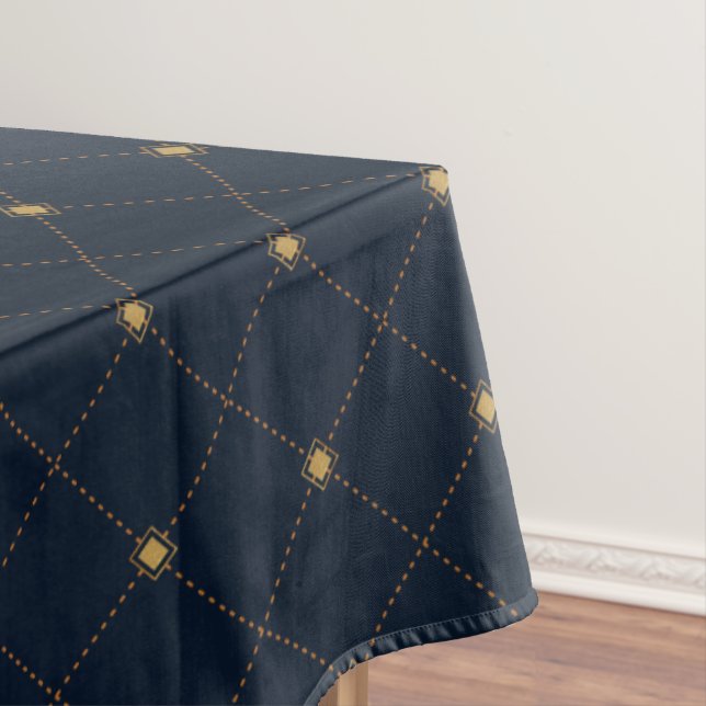 Gold Diamond Pattern Tablecloth (In Situ)