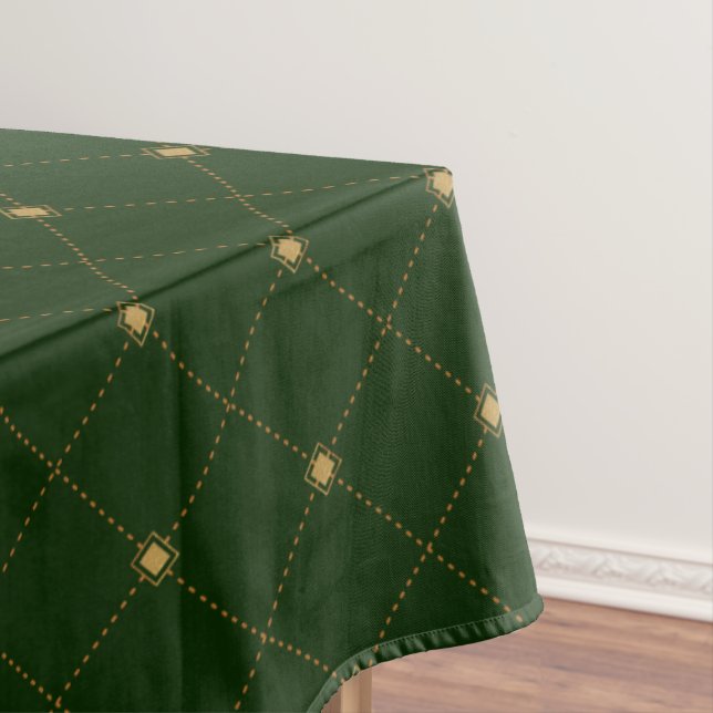 Gold Diamond Pattern Tablecloth (In Situ)
