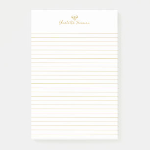 Gold Diamond Personalised Lined  Post-it Notes