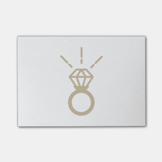 Gold Diamond Ring Post-it Notes