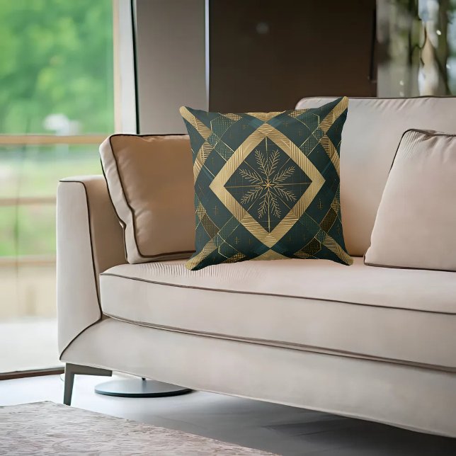Gold Diamond Snowflake Pattern Cushion (Creator Uploaded)