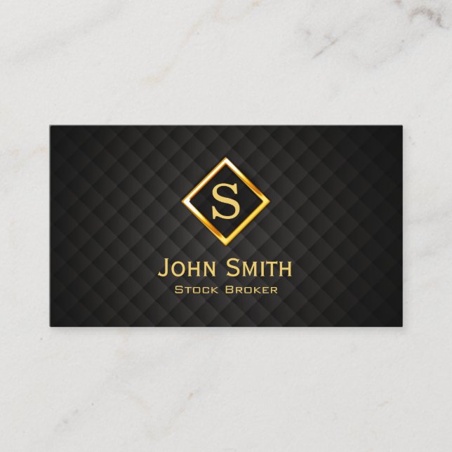 Gold Diamond Stock Broker Business Card (Front)