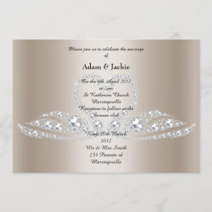 Gold Diamond SWAN  ELEGANT WEDDING Invitation