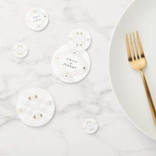 Gold Diamond White Geometric Deco Gatsby Wedding Confetti