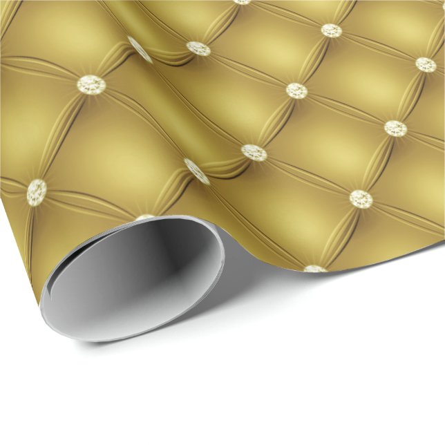 Gold Diamonds Christmas Wrapping Paper (Roll Corner)