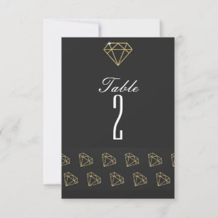 Gold Diamonds Glamour Bachelorette Table Numbers