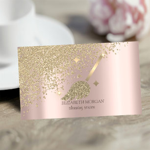 Gold Diamonds Glitter Broom Maid Cleaning House  Business Card