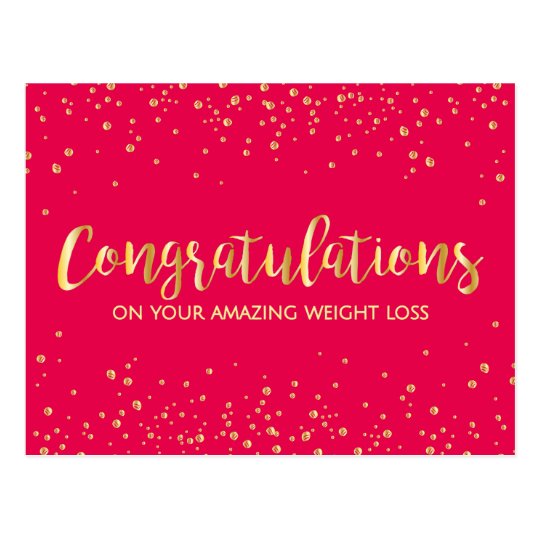 Gold Diet Congratulations Weight Loss Success Postcard