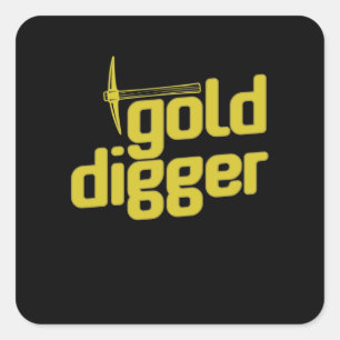 Gold Digger Spitzhacke Pickel Tool Square Sticker