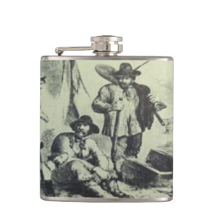 Gold Diggers Vintage Art Hip Flask