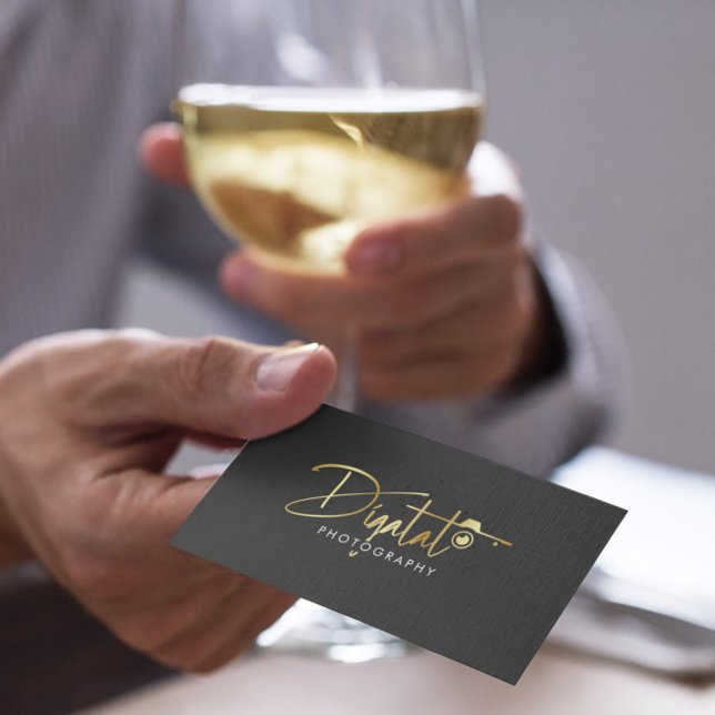 Gold digital photography logo modern typography business card (Creator Uploaded)