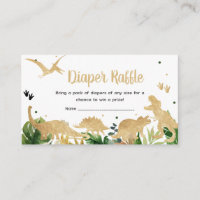 Gold Dinosaur Baby Shower Diaper Raffle