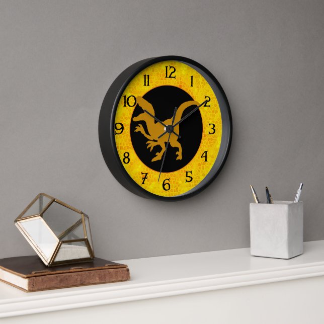 Gold Dinosaur Hide Clock (Office)