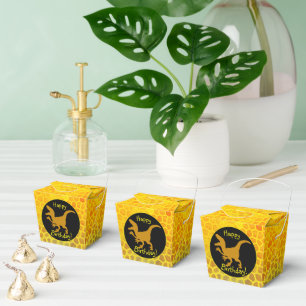 Gold Dinosaur Hide Happy Birthday! Favour Box