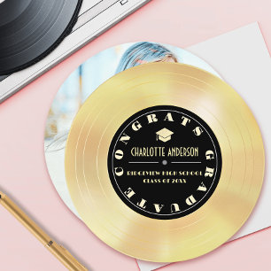 Gold Disc/Vinyl Record Graduation Announcement